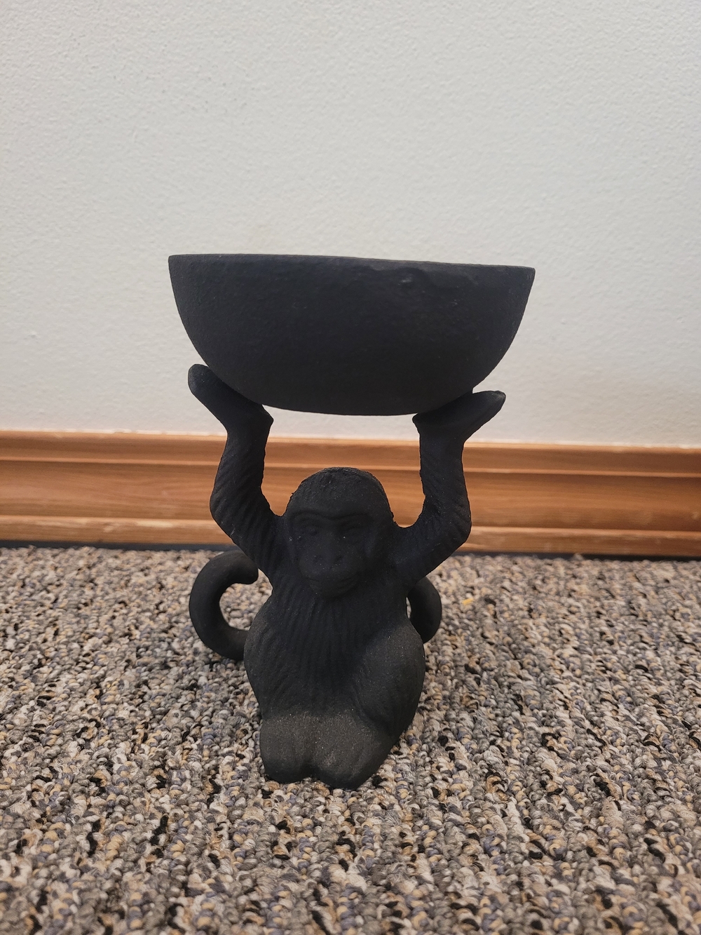 Black Monkey Sculpture Planter - Decorative Home Art